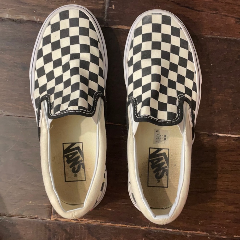 Black and White checkered Vans
